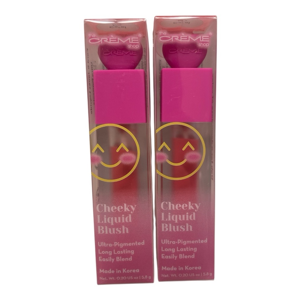 The Crème Shop Cheeky Liquid Blush, Coral Me - set of 2